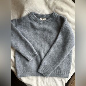 Sezane Amiel medium gray alpaca wool blend sweater , cozy French chunky knit